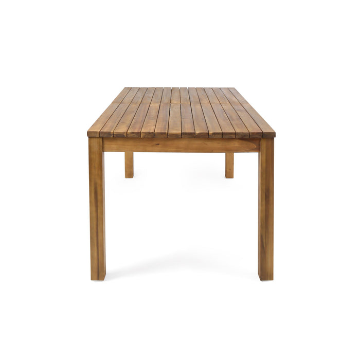 Wilson - Expandable Dining Table With Slat Design - Teak Acacia Wood