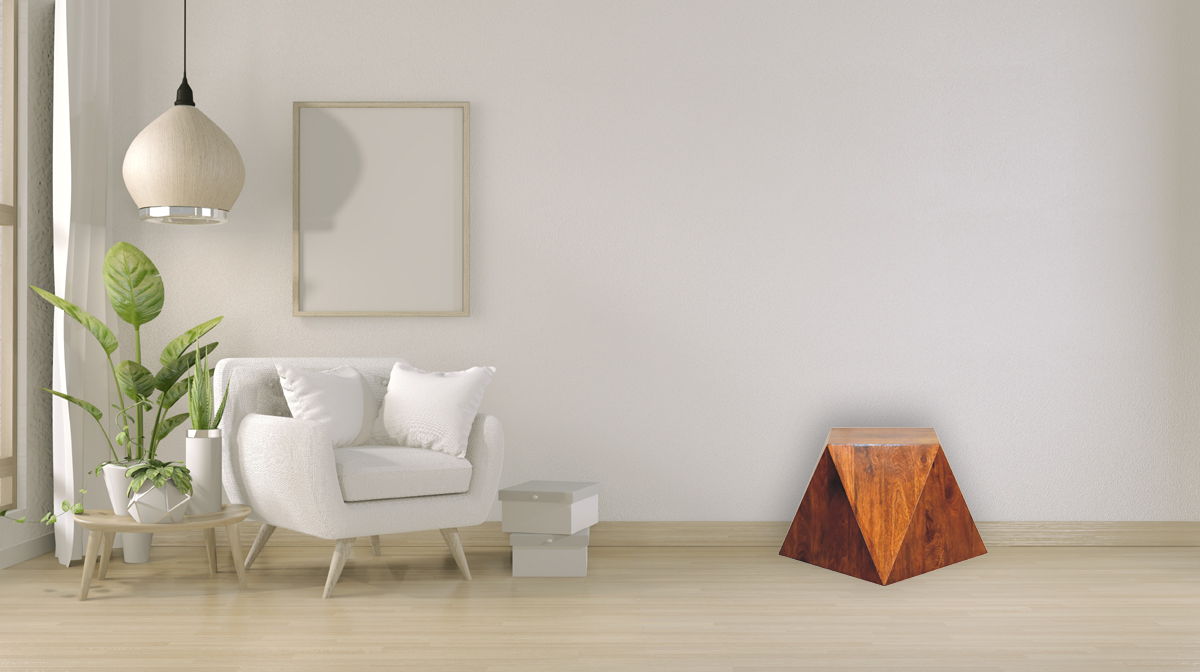 Abstract End Table - Chestnut