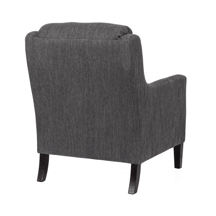 Contemporary Club Chair With Upholstered Fabric And Rubberwood Legs