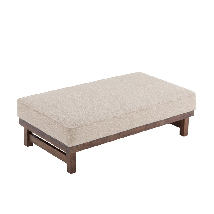 Modern Upholstered Cocktail Ottoman Bench With Cushion Top