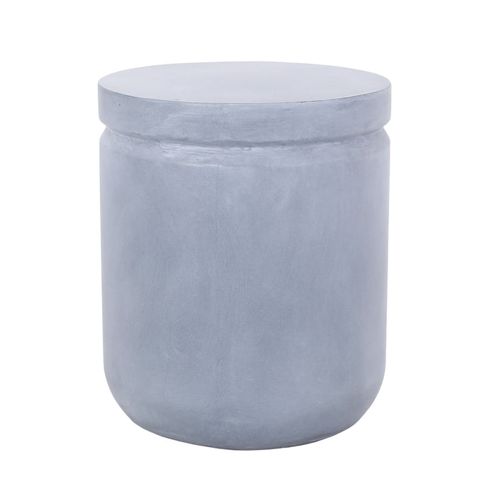 Outdoor Concrete End Table - Light Blue