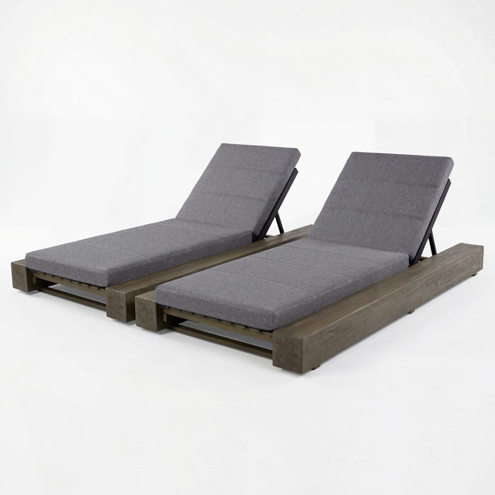 Outdoor Chaise Lounges With Water-Resistant Cushions, Adjustable Backrest