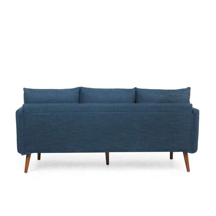 Diaphanous - Upholstered 3 Seater Sofa With 2 Accent Pillows And Wood Legs