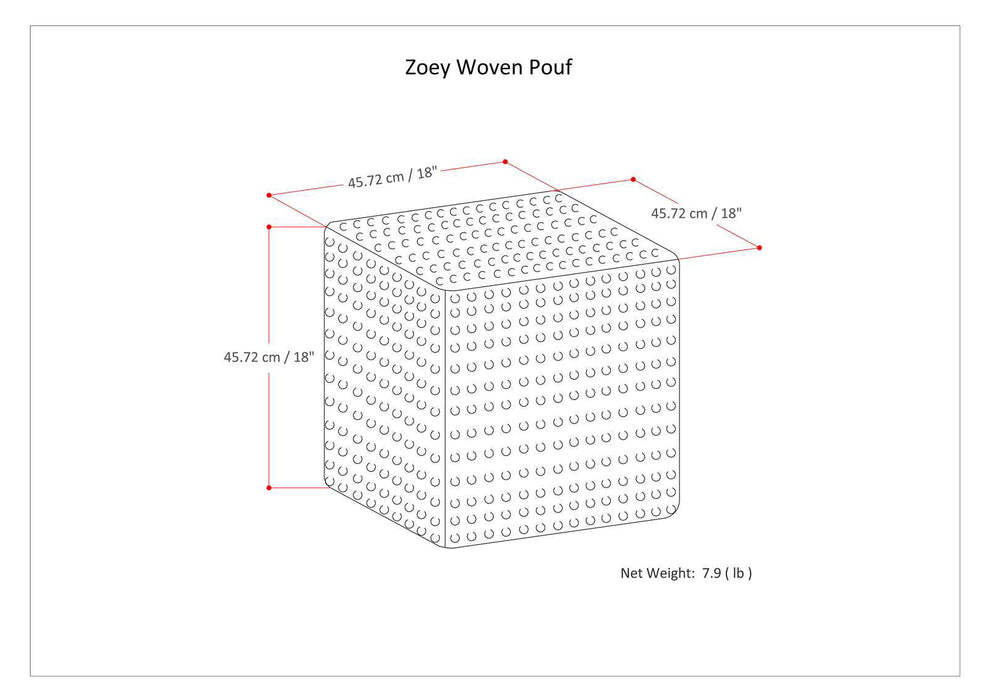 Zoey - Handcrafted Woven Cube Pouf