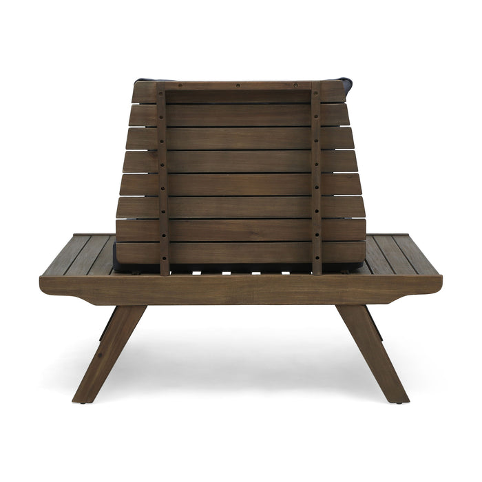 Aticus - 4 Person Outdoor Seating Group With Cushions, Slatted Club Chair - Dark Gray