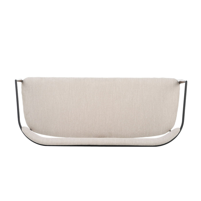 Modern Upholstered Loveseat Settee With Iron Frame