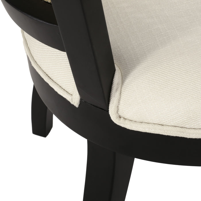 Elegant Dining Chair With Cane Web Backrests And Upholstery