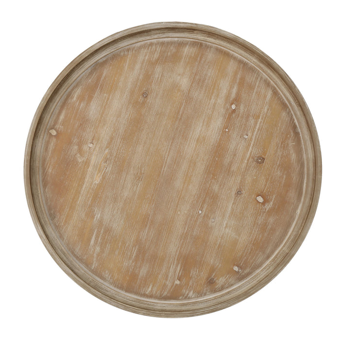 Elegant Coffee Table With Rimmed Top And Curved Design