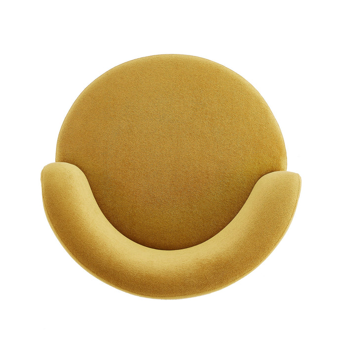 Round Swivel Accent Chair With Ergonomic Backrest For Living Room