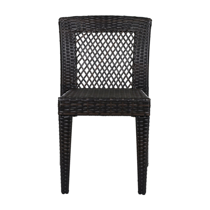 5 Piece Patio Dining Set With Chairs, Outdoor Furniture - Brown Multi / Light Teak