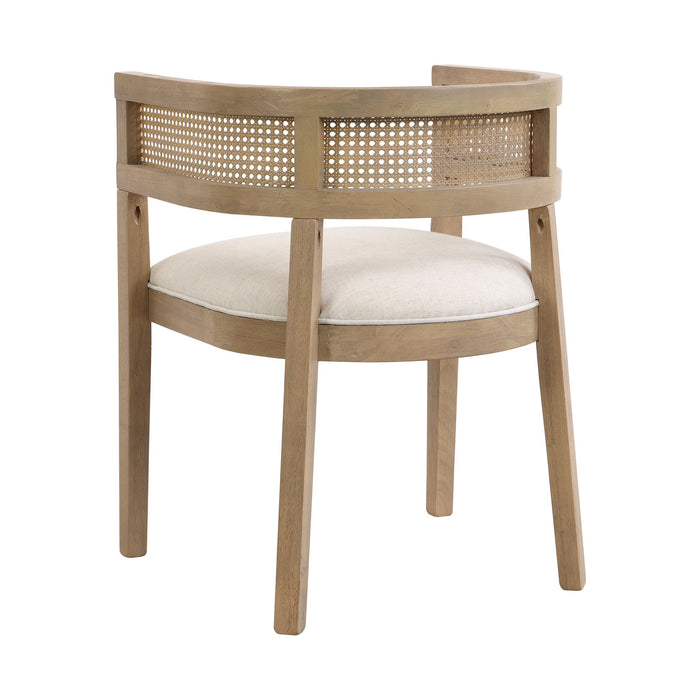 Contemporary Dining Chair Set With Rattan Backrest