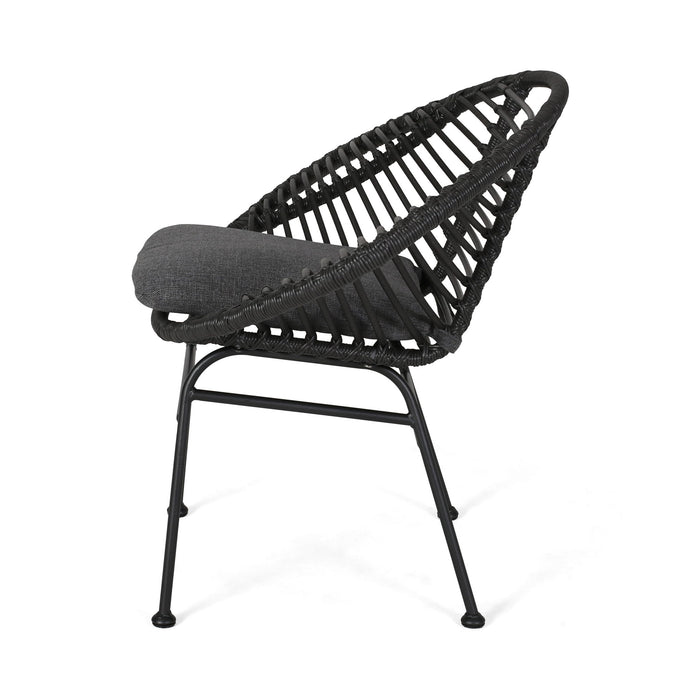 Cordella - Outdoor Woven Wicker Chairs With Cushions, (Set of 2)