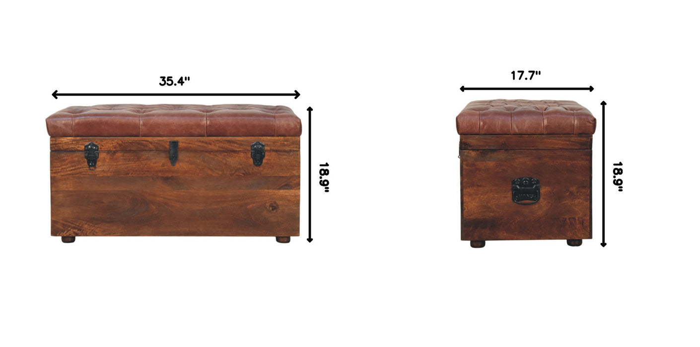 Buffalo - Leather Storage Trunk