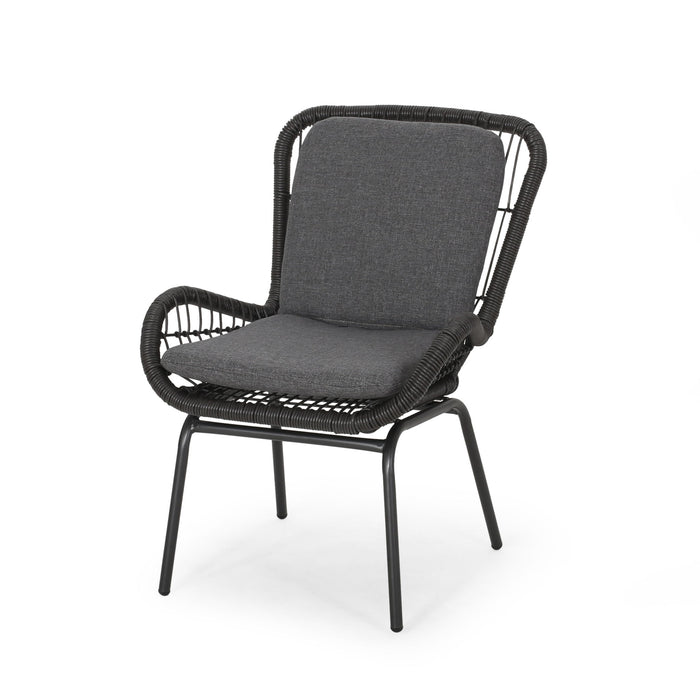 Outdoor Wicker Club Chair With Cushions (Set of 2)