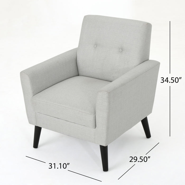 Radiantize - Upholstered Fabric Club Chair With Square-Off Back And Button Tufted