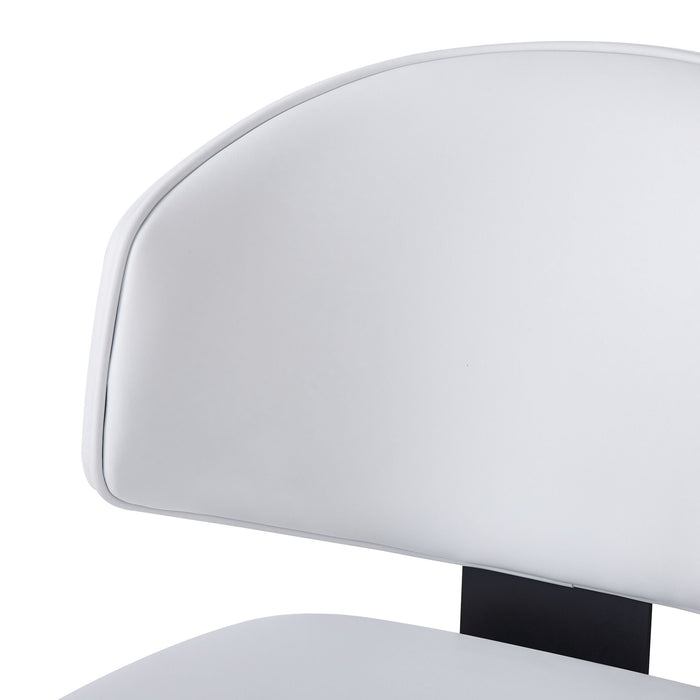 5 Pieces Modern Faux Leather And Metal Dining Set