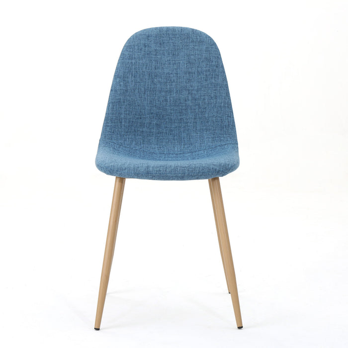 Modern Minimalist Fabric Dining Chair With Iron Legs
