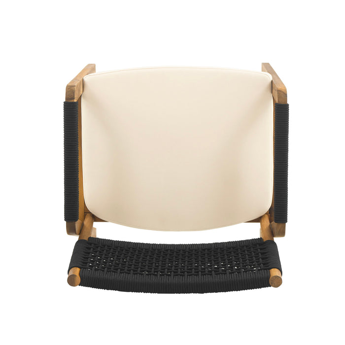 Outdoor Acacia Wood Dining Armchair With Cushion (Set of 2)