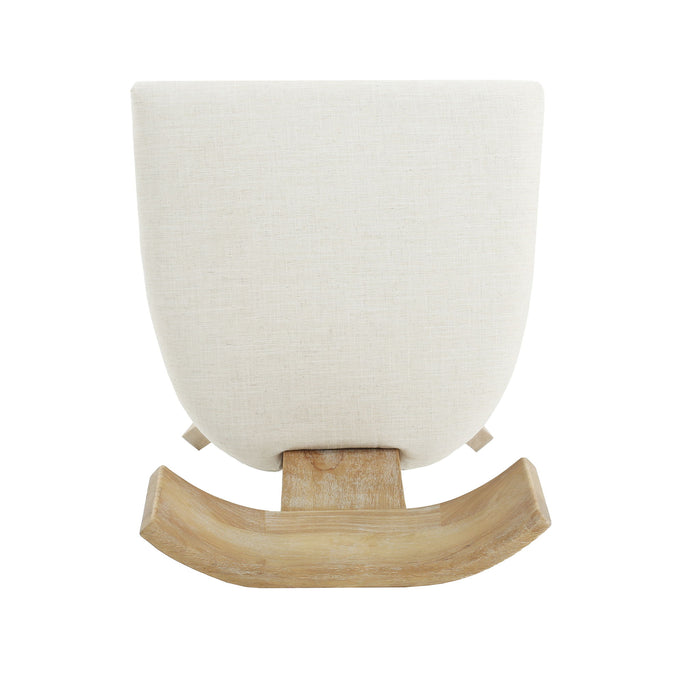 Contemporary Fabric Upholstered Side Dining Chairs Set With Curved Back