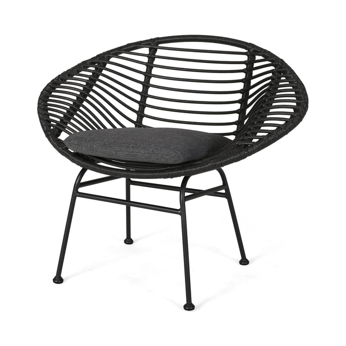 Cordella - Outdoor Woven Wicker Chairs With Cushions, (Set of 2)