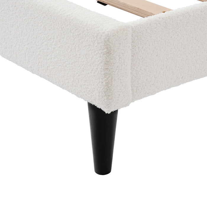 Lambswool Petal Headboard Bed Frame