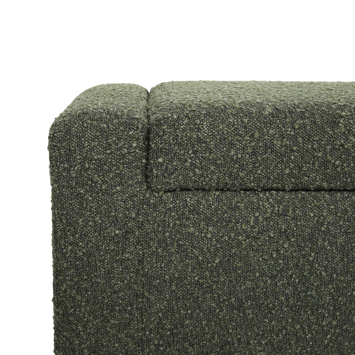Textured Fabric Ottoman Bench With Hinged Lid