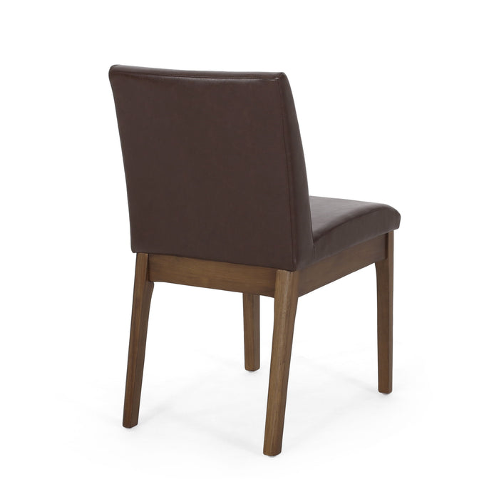 Modern Dining Chair With Upholstery - Dark Brown