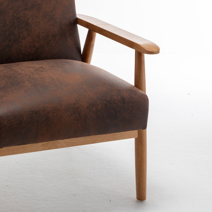 Wide Arm Chair - Brown