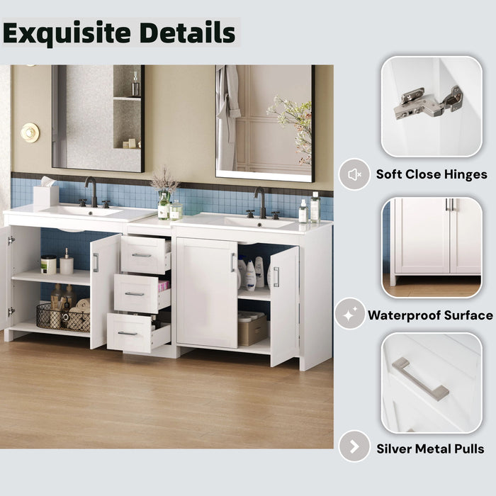 Double Sink Bathroom Vanity With Quartz Countertop