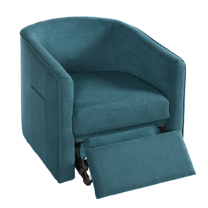 Power Lift Recliner Barrel Shape Reclining Chair With Footrest And Side Pocket