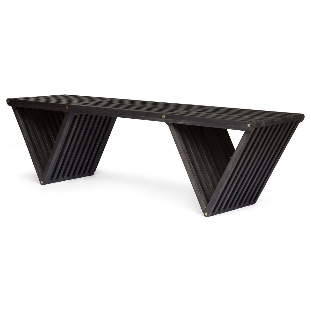 Gloaming - Outdoor Bench With Slat Design And Triangular Base — Aptvita