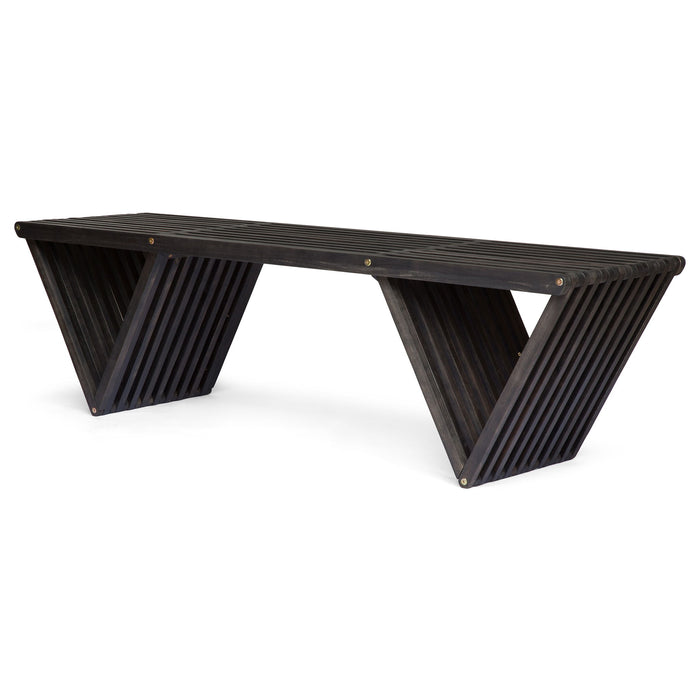 Gloaming - Outdoor Bench With Slat Design And Triangular Base