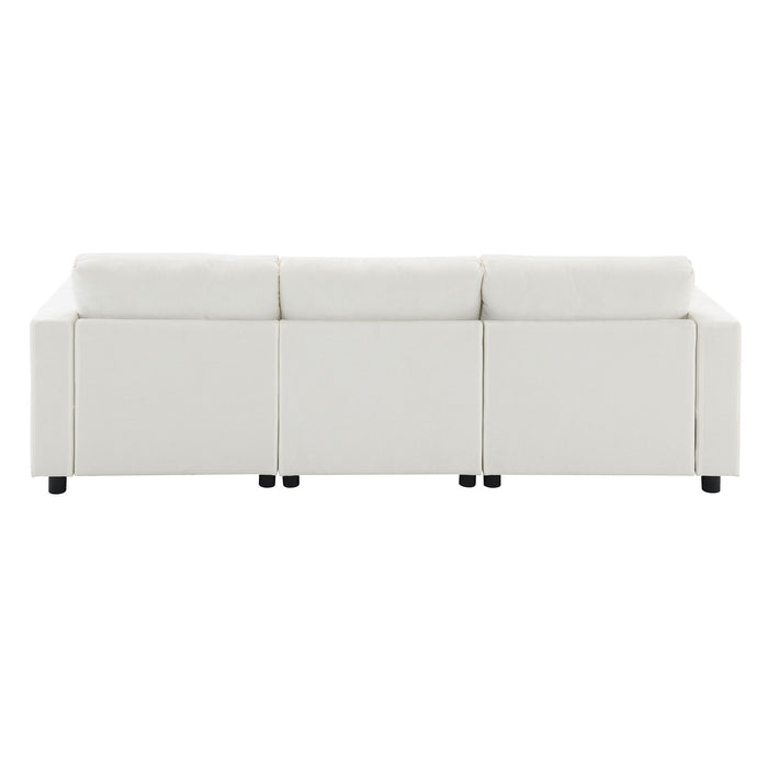 Modular Sectional With Storage Pockets, 5 Seat U Shaped Couch Set With Pillows, Free Combination Modern Cloud Sofa With 2 Movable Ottoman