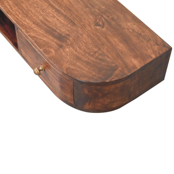 Lunar - Floating Console With 2 Drawer - Chestnut