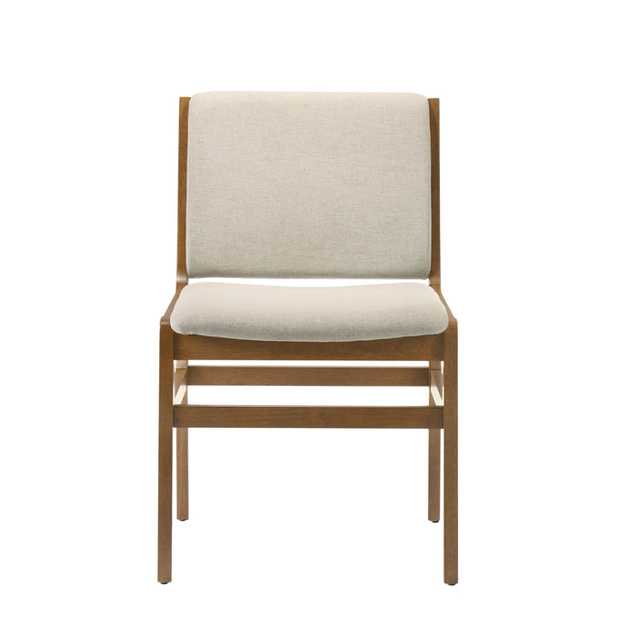Contemporary Dining Chair Set Upholstered Fabric With Rubberwood Frame