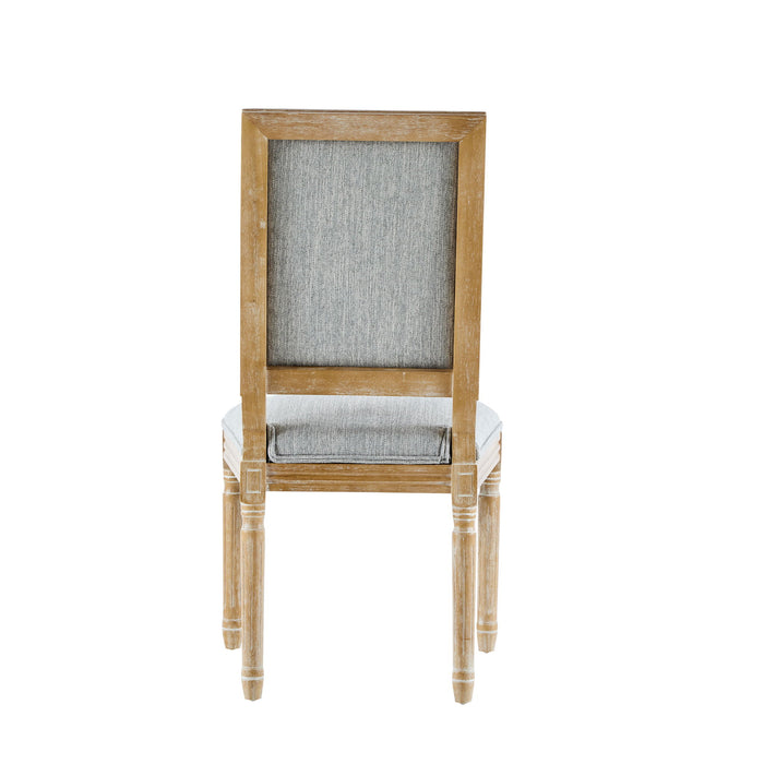 French Country Style Dining Chair With Upholstered Seating And Fluted Legs