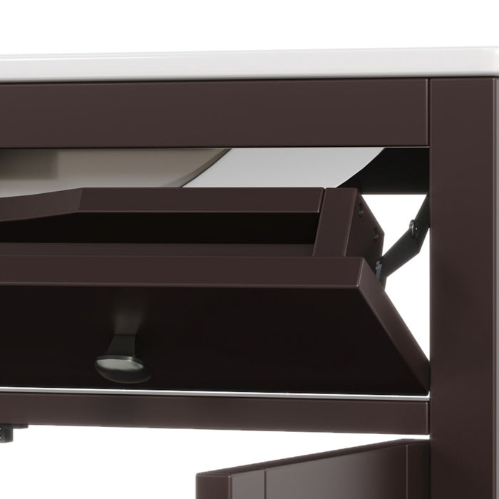 Bathroom Vanity With Ceramic Sink, Adjustable Shelf & Tip Out Tray