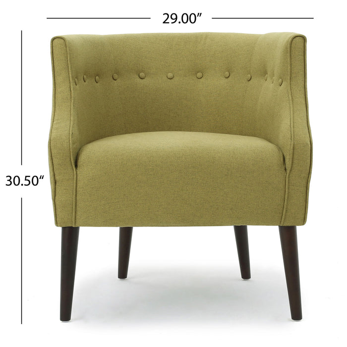 Contemporary Upholstered Club Chair With Button Tufting