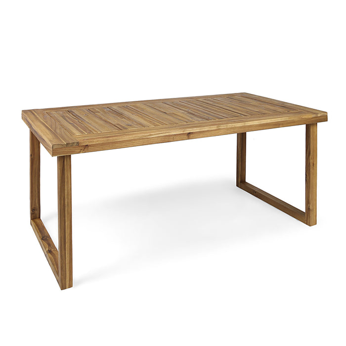 Outdoor Acacia Wood Dining Table, Sandblast Finish