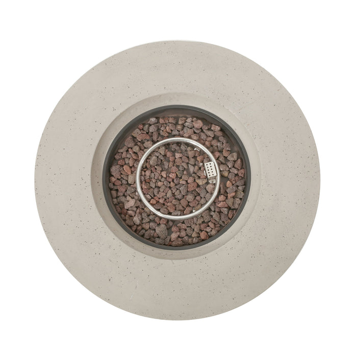 Modern Lightweight Concrete Outdoor Circular Fire Pit 50,000 Btu