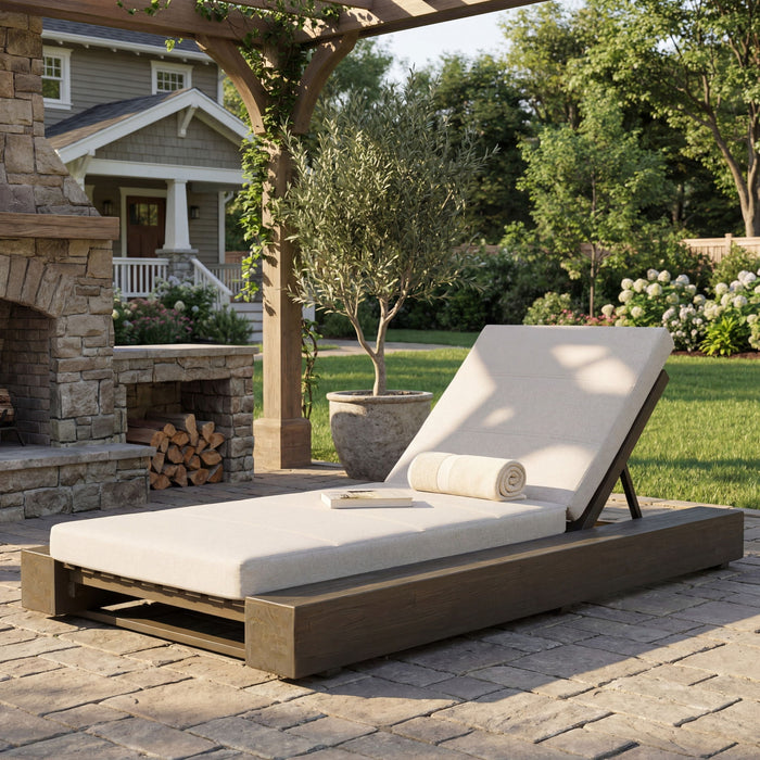 Outdoor Chaise Lounges With Water-Resistant Cushions, Adjustable Backrest