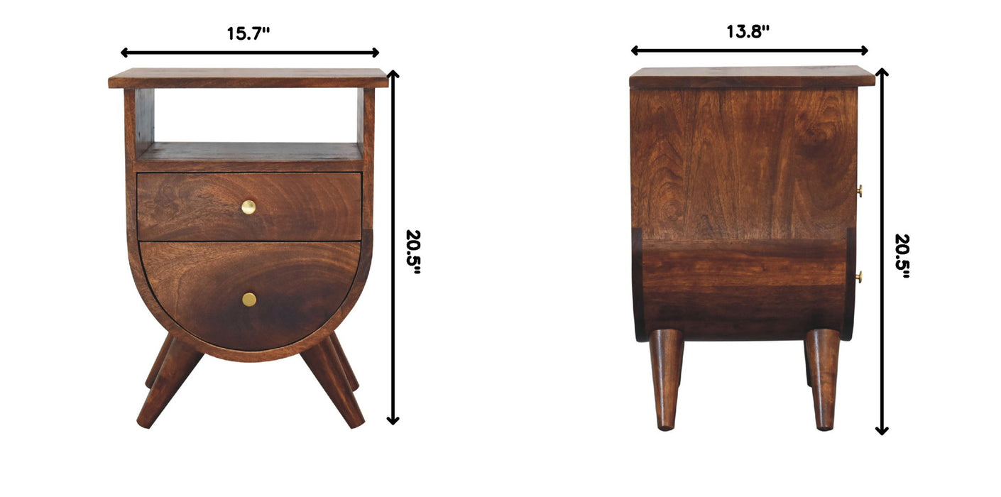Split - Bedside Table - Chestnut