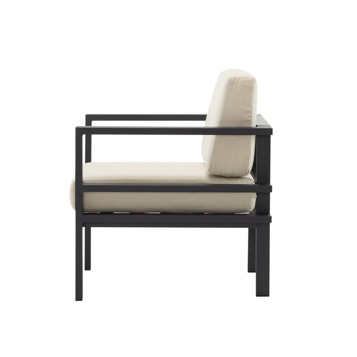 Modern Outdoor Lounge Chair With Aluminum Frame And Weather Resistant Cushions