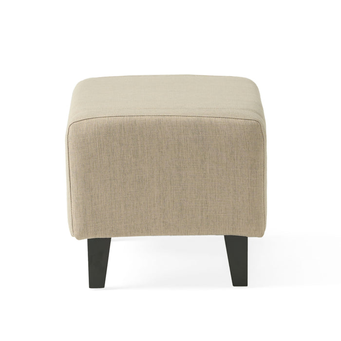 Elegant Upholstered Armchair With Ottoman Set - Beige