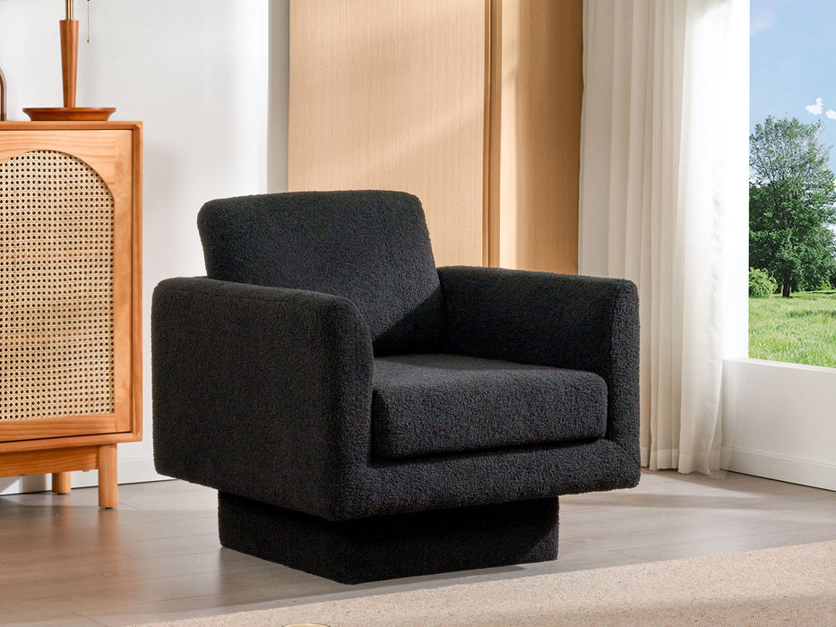 360° Modern Swivel Accent Chair Round Armchair, Thick Padded Single Lounge Sofa Upholstered Comfy