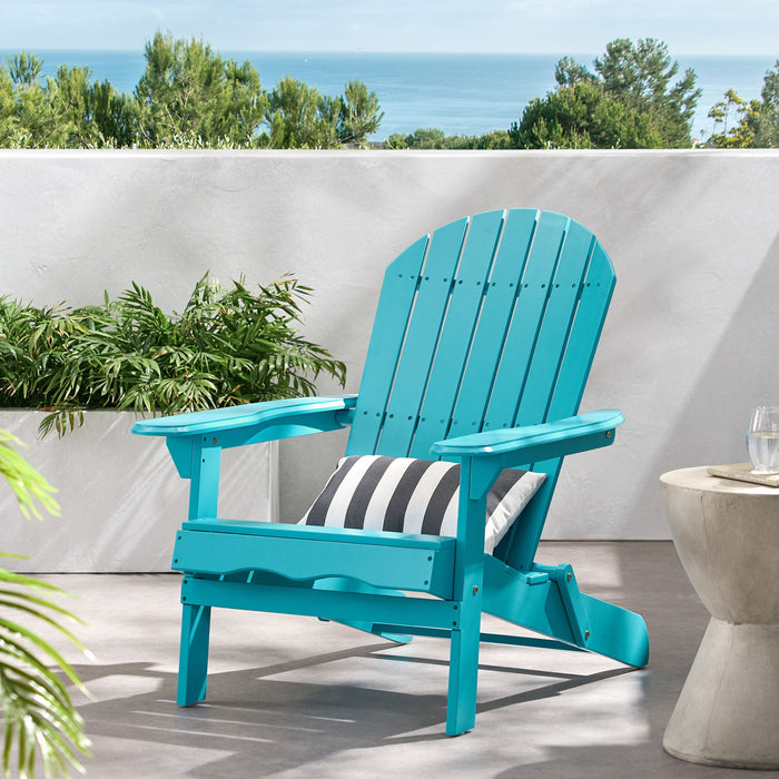 Malibu Transitional Adirondack Chair With Foldable Design - Blue