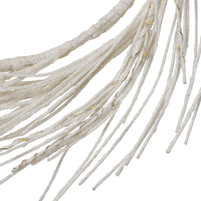 Paper Wreath With LED - White