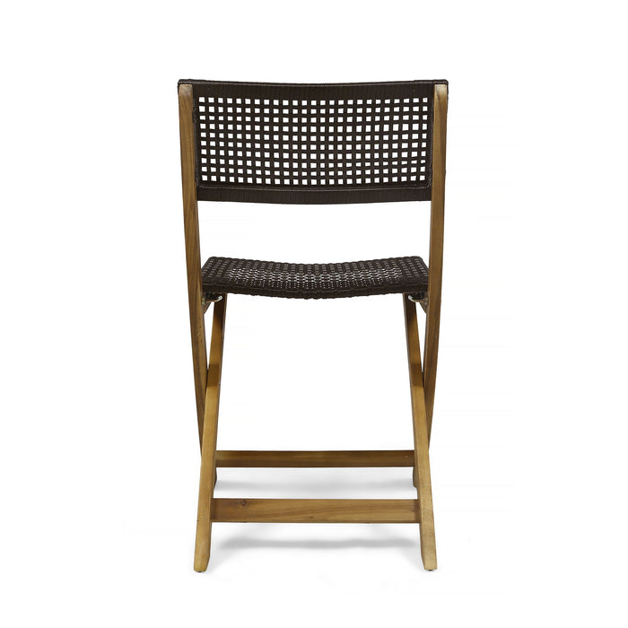 Bistro Foldable Chair With Wicker Backrest