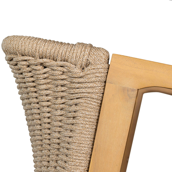 Outdoor Dining Set 1 Table 4 Chairs (Set of 5) - Teak / Beige