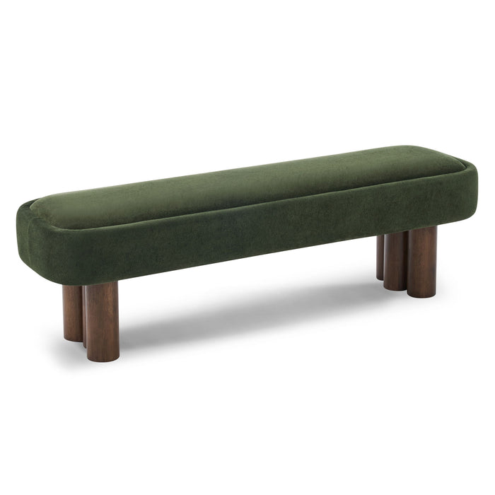Indoor Upholstered Dining Bench - Green
